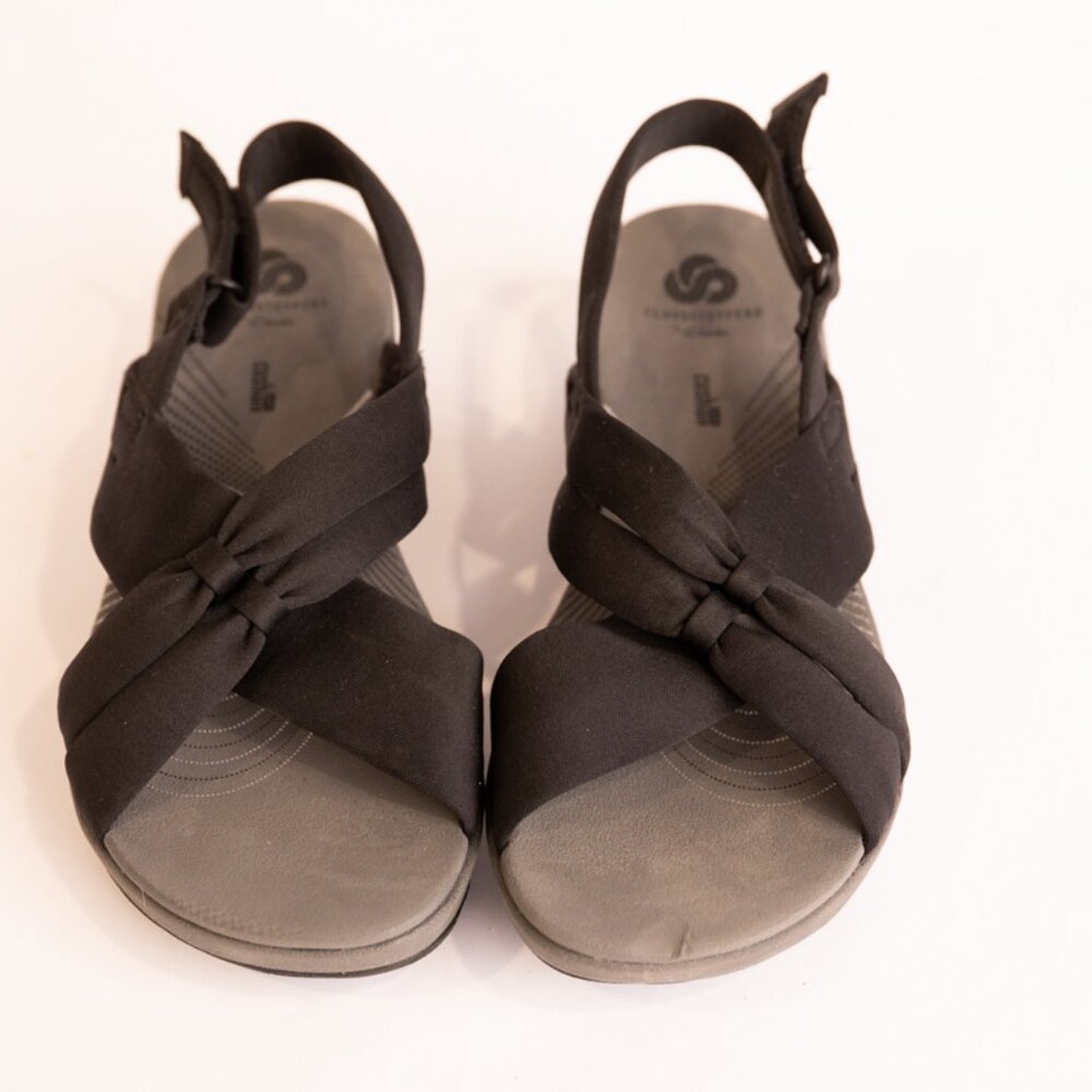 Cloudsteppers By Clark's Black Sandals Sz 7 Cusion Soft